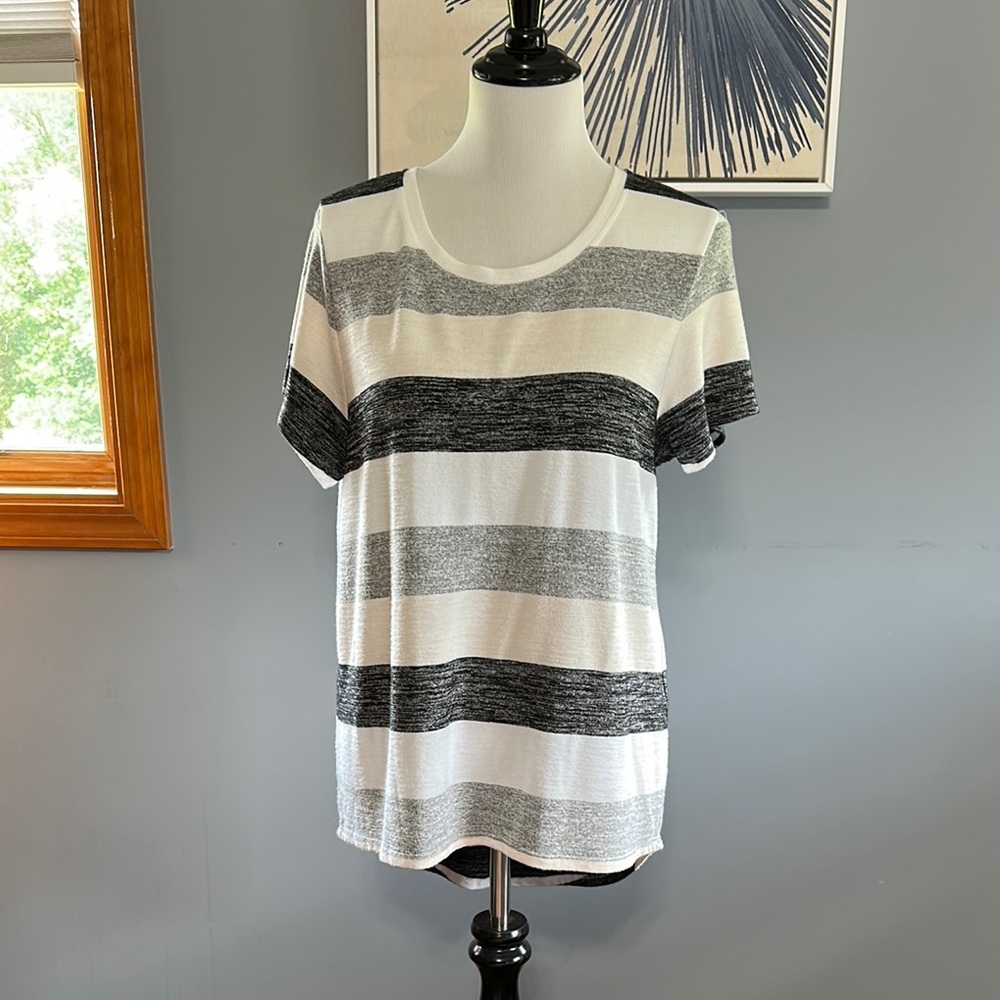 Striped Black and White Women's Top
